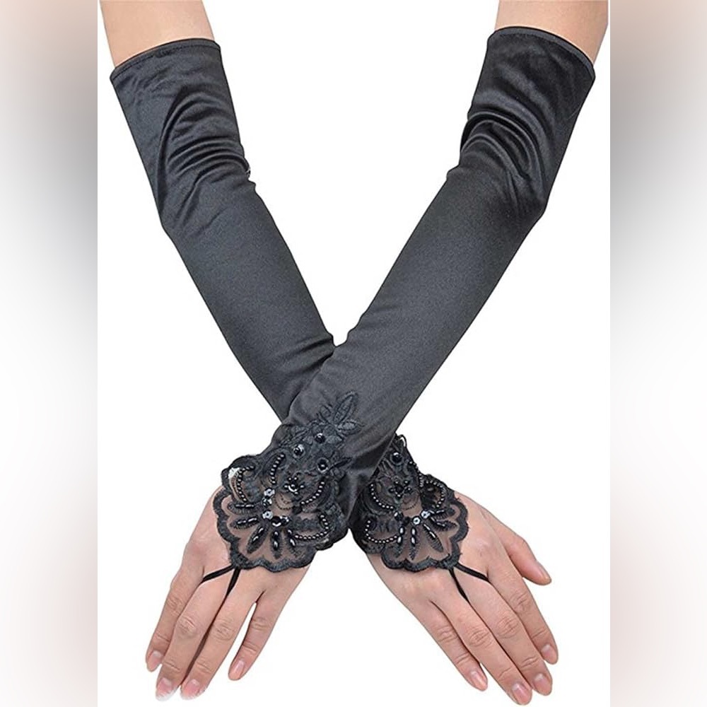 LOVARTS BEAUTY Long  Wedding Gloves Lace  Bridal Fancy Dress  Prom Opera Gloves